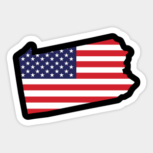 Pennsylvania State Shape Flag Background Sticker